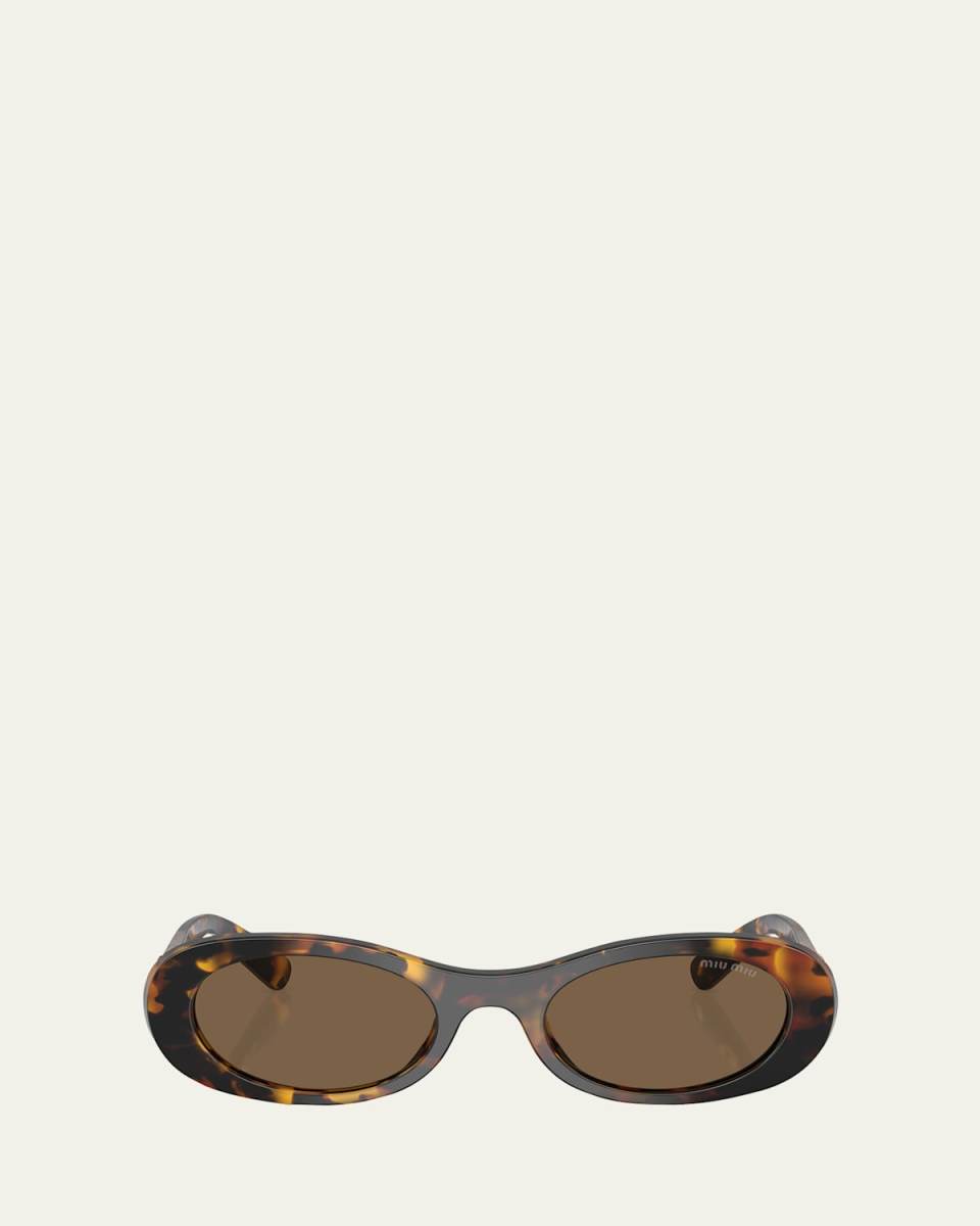 Logo Acetate Oval Sunglasses
